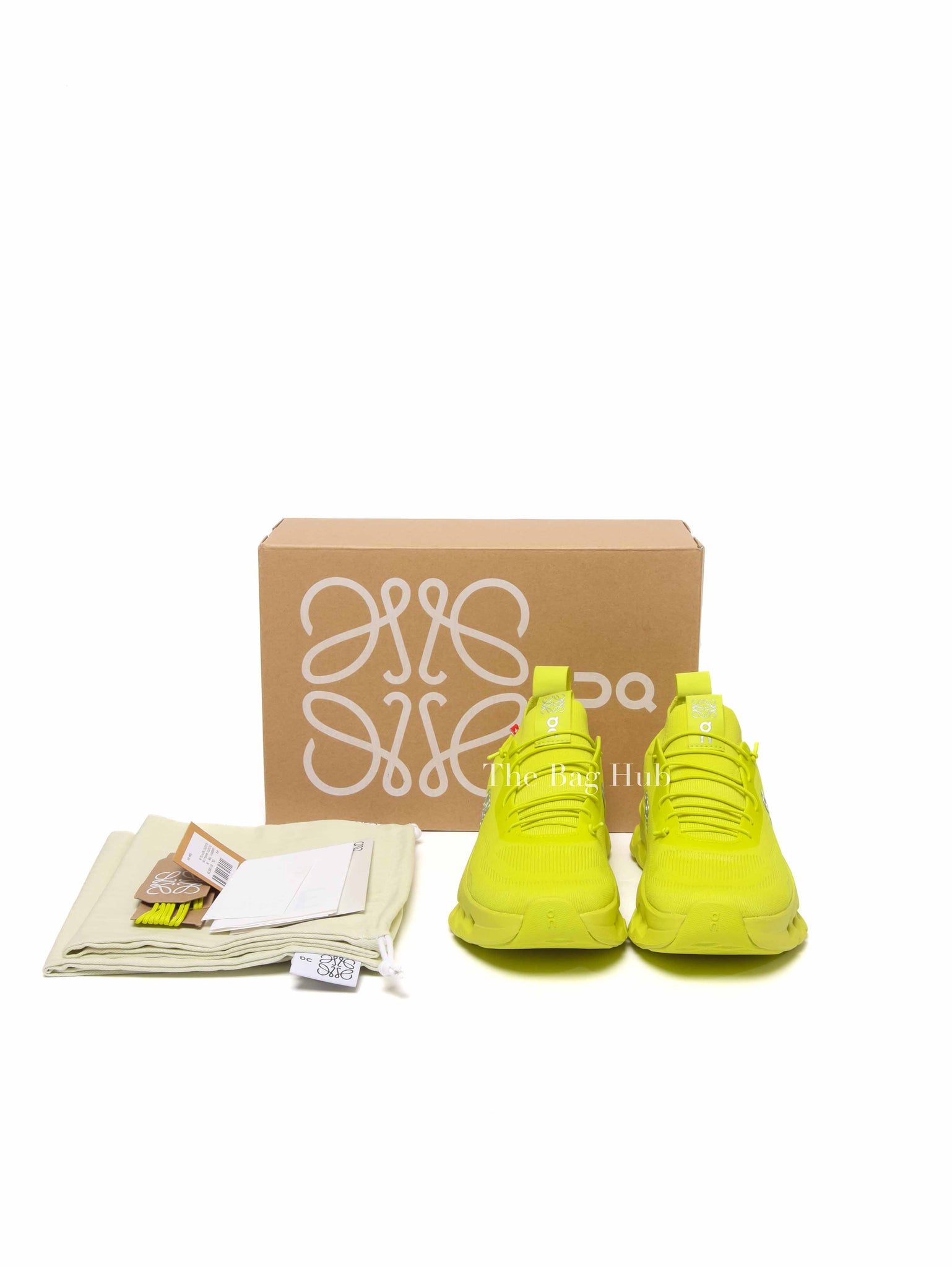 Loewe x On Amarillo Lime Green on Cloudtilt Stretch Recycled-Knit Women Sneakers Size 36