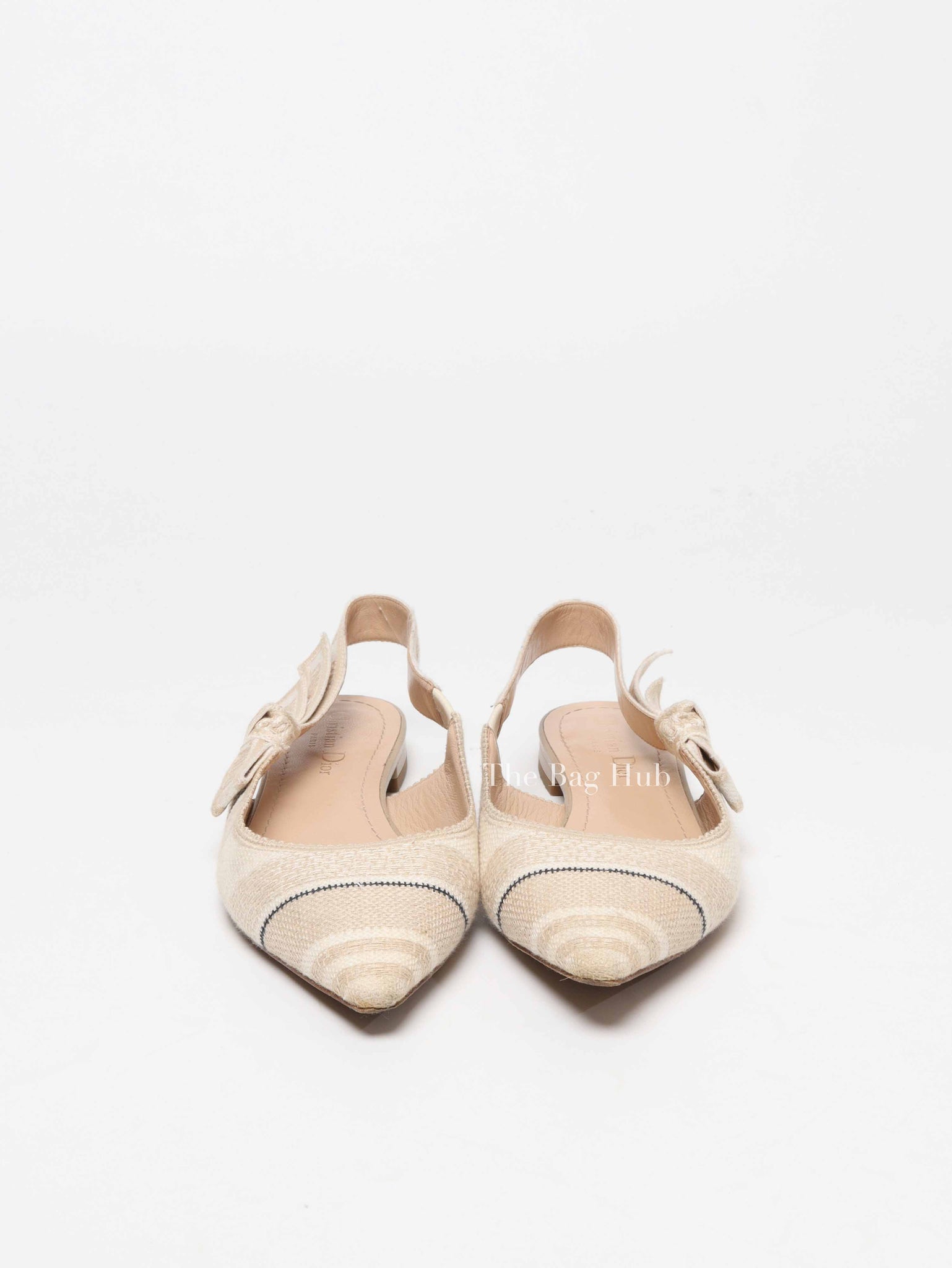Dior Beige Embroidered Ballet Flats Size 37