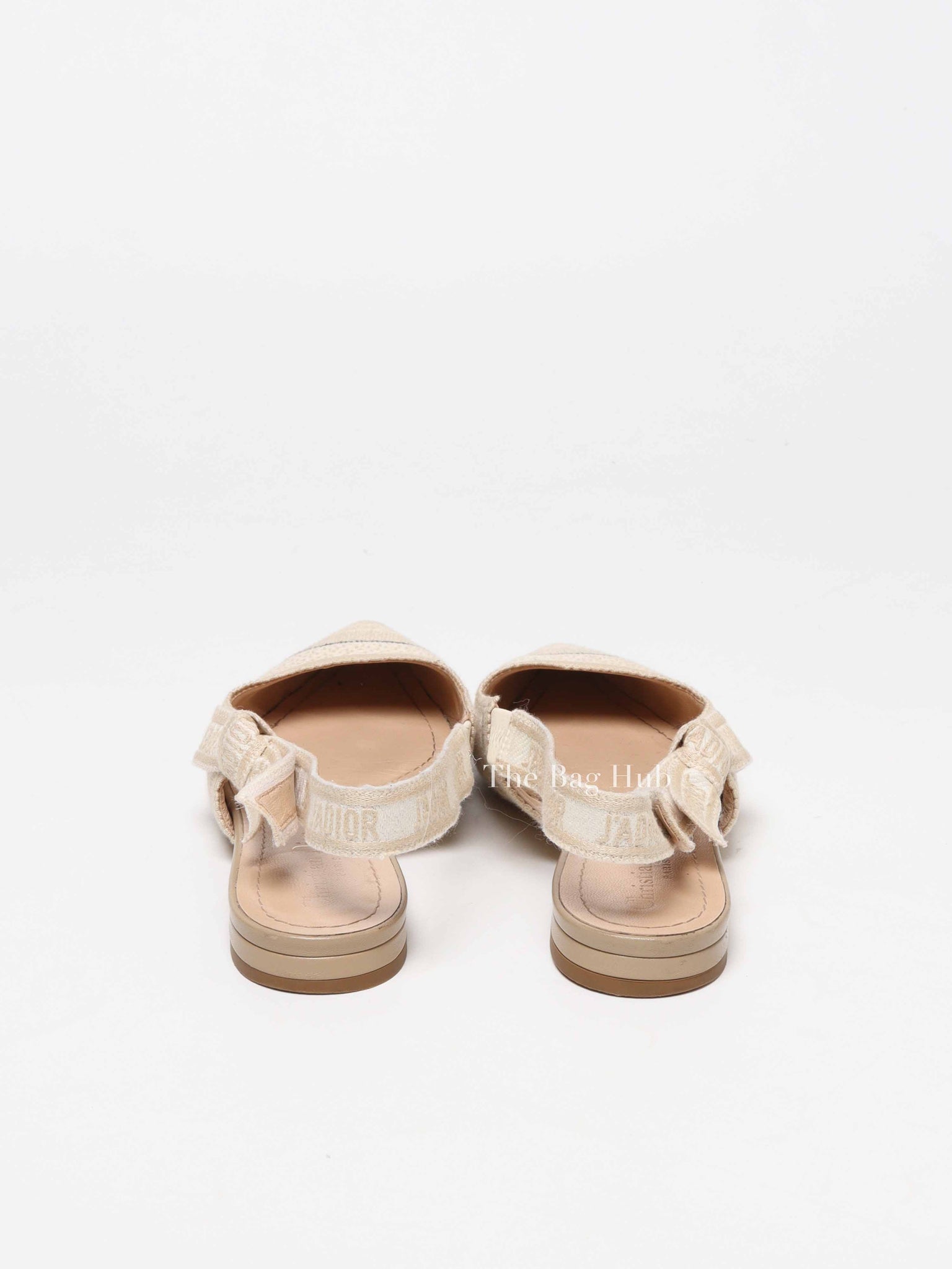 Dior Beige Embroidered Ballet Flats Size 37