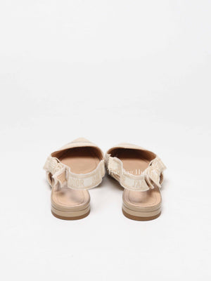 Dior Beige Embroidered Ballet Flats Size 37