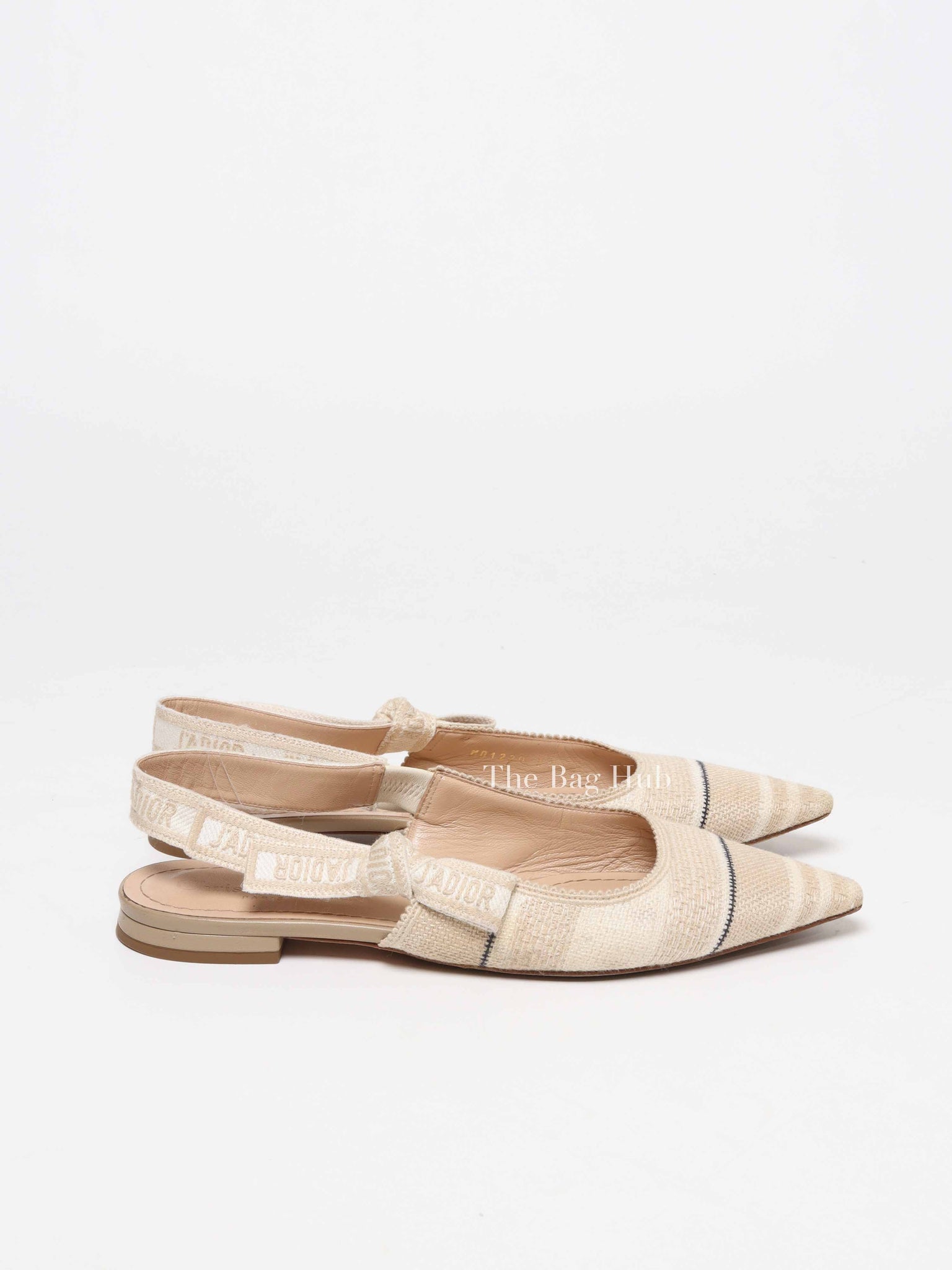 Dior Beige Embroidered Ballet Flats Size 37