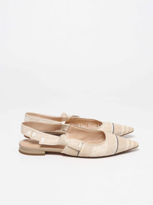 Dior Beige Embroidered Ballet Flats Size 37