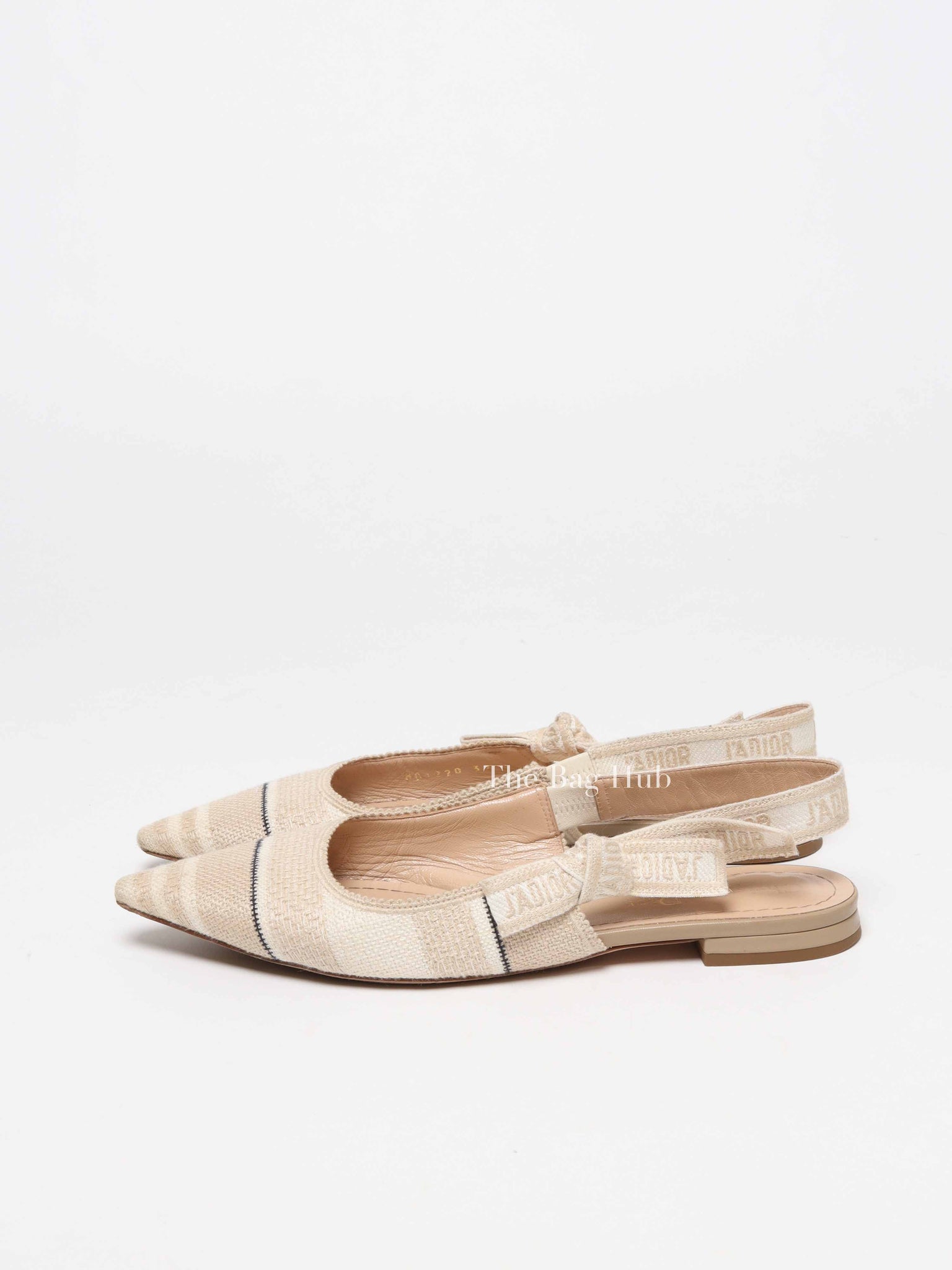 Dior Beige Embroidered Ballet Flats Size 37