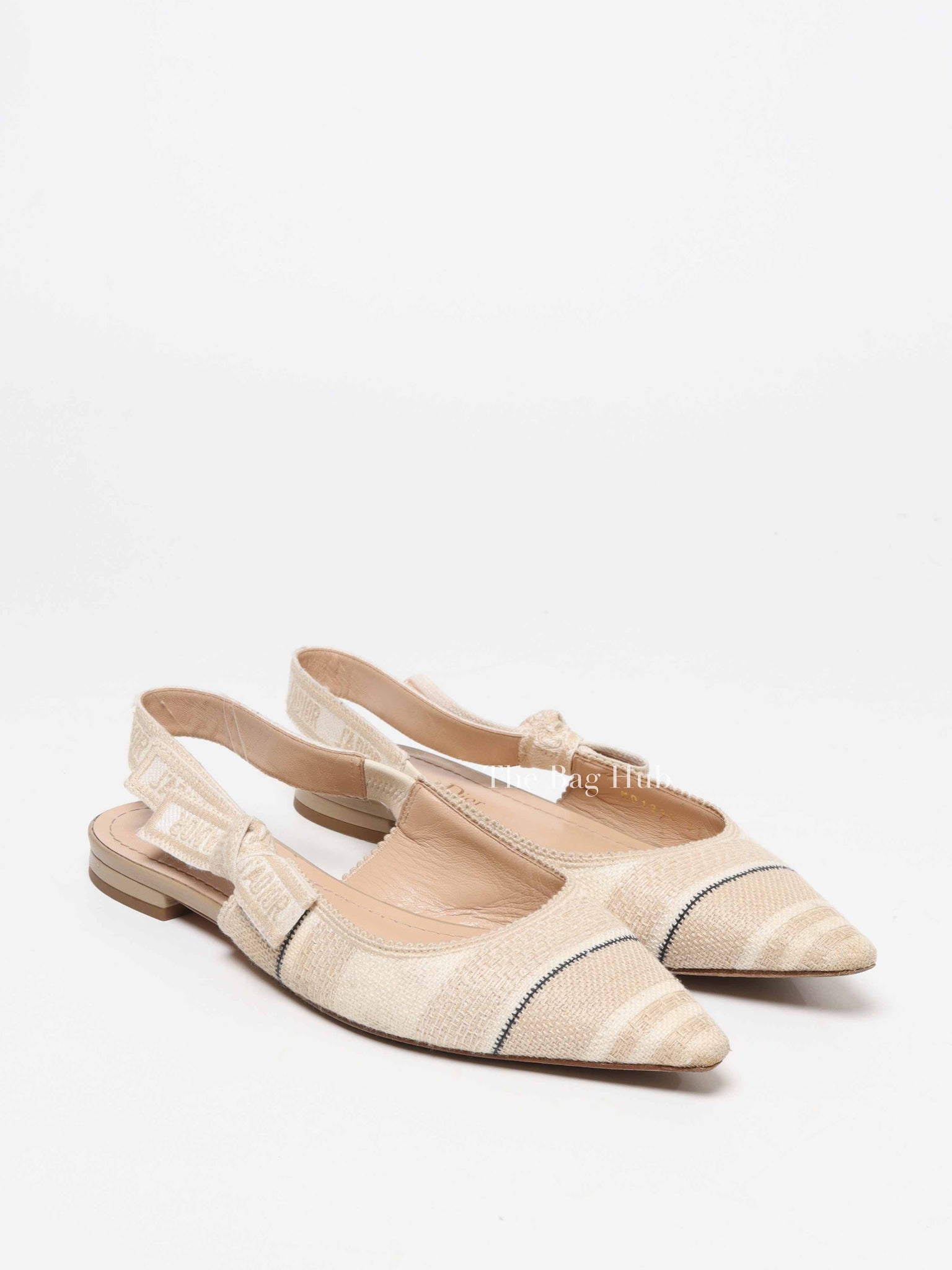 Dior Beige Embroidered Ballet Flats Size 37