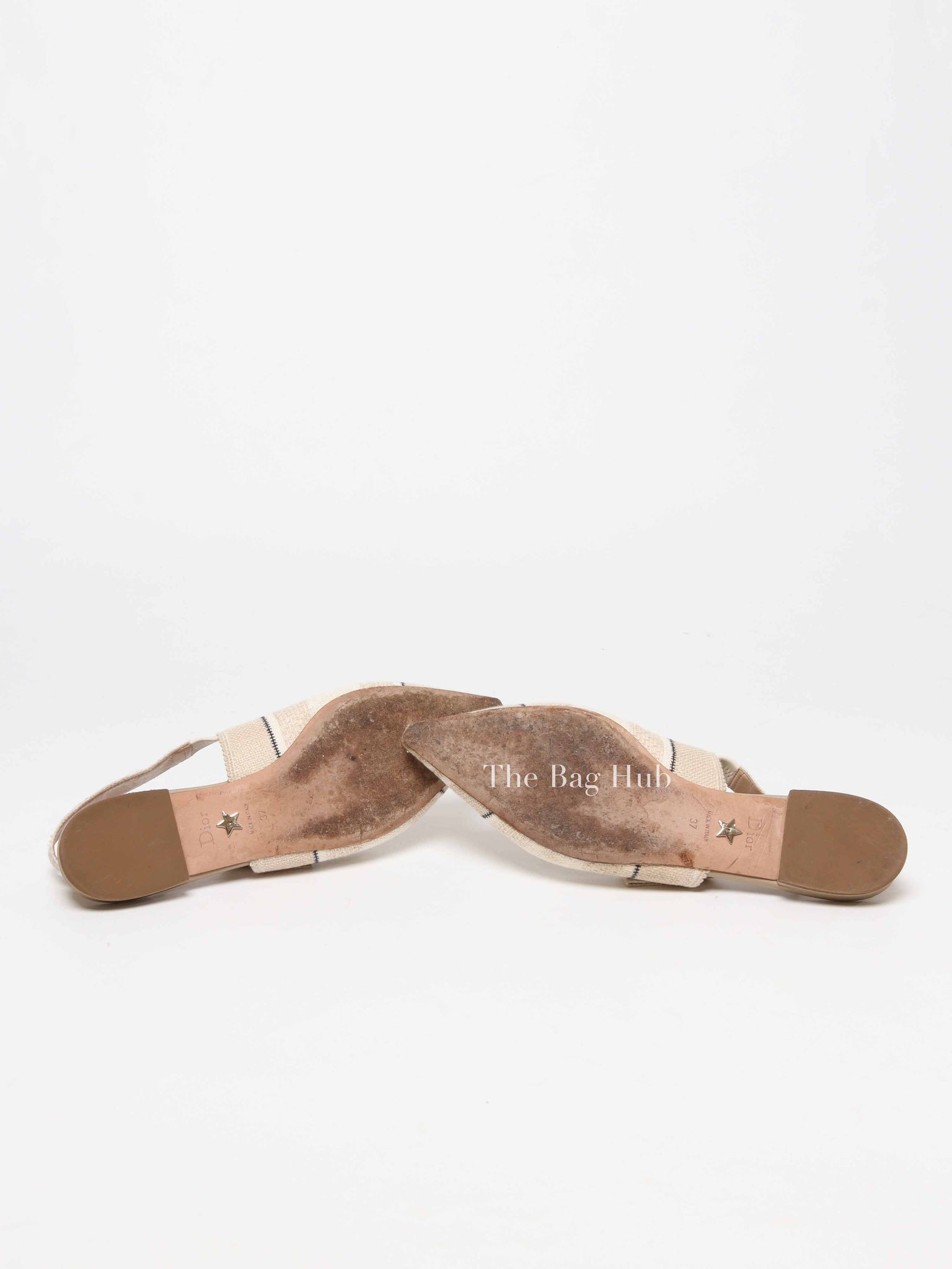 Dior Beige Embroidered Ballet Flats Size 37