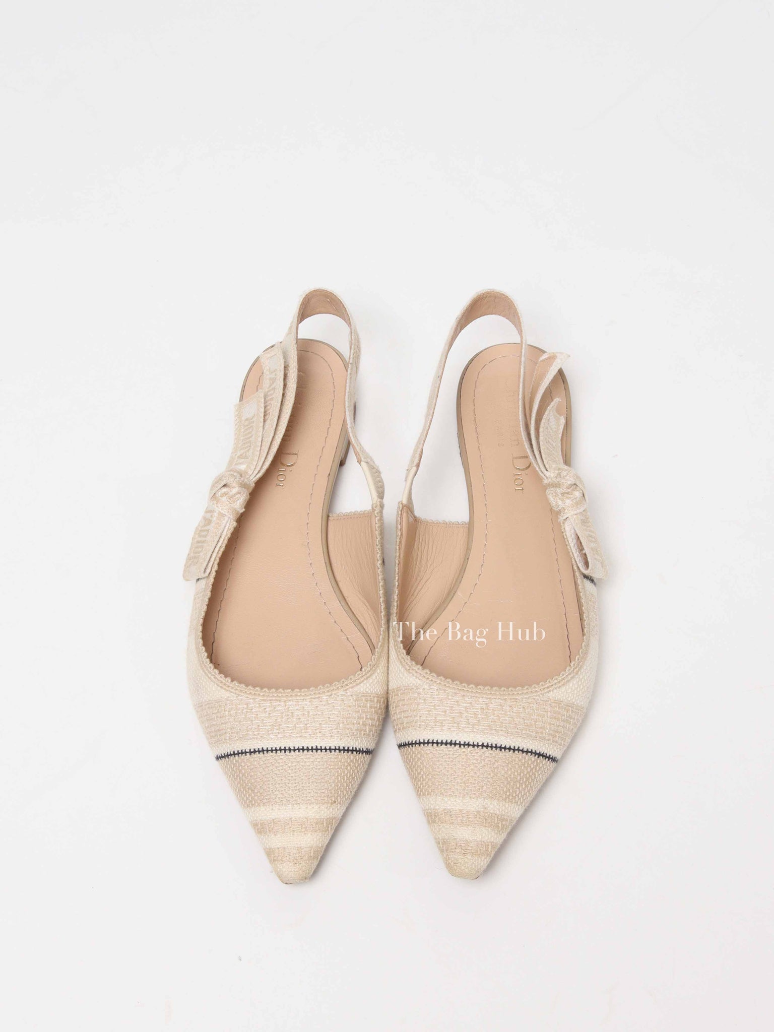 Dior Beige Embroidered Ballet Flats Size 37
