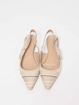 Dior Beige Embroidered Ballet Flats Size 37