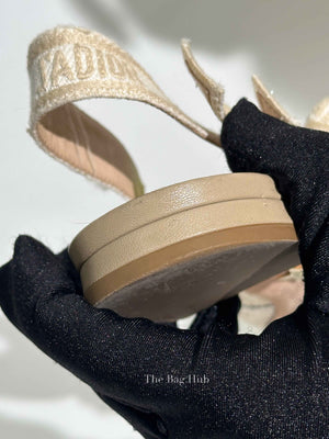 Dior Beige Embroidered Ballet Flats Size 37