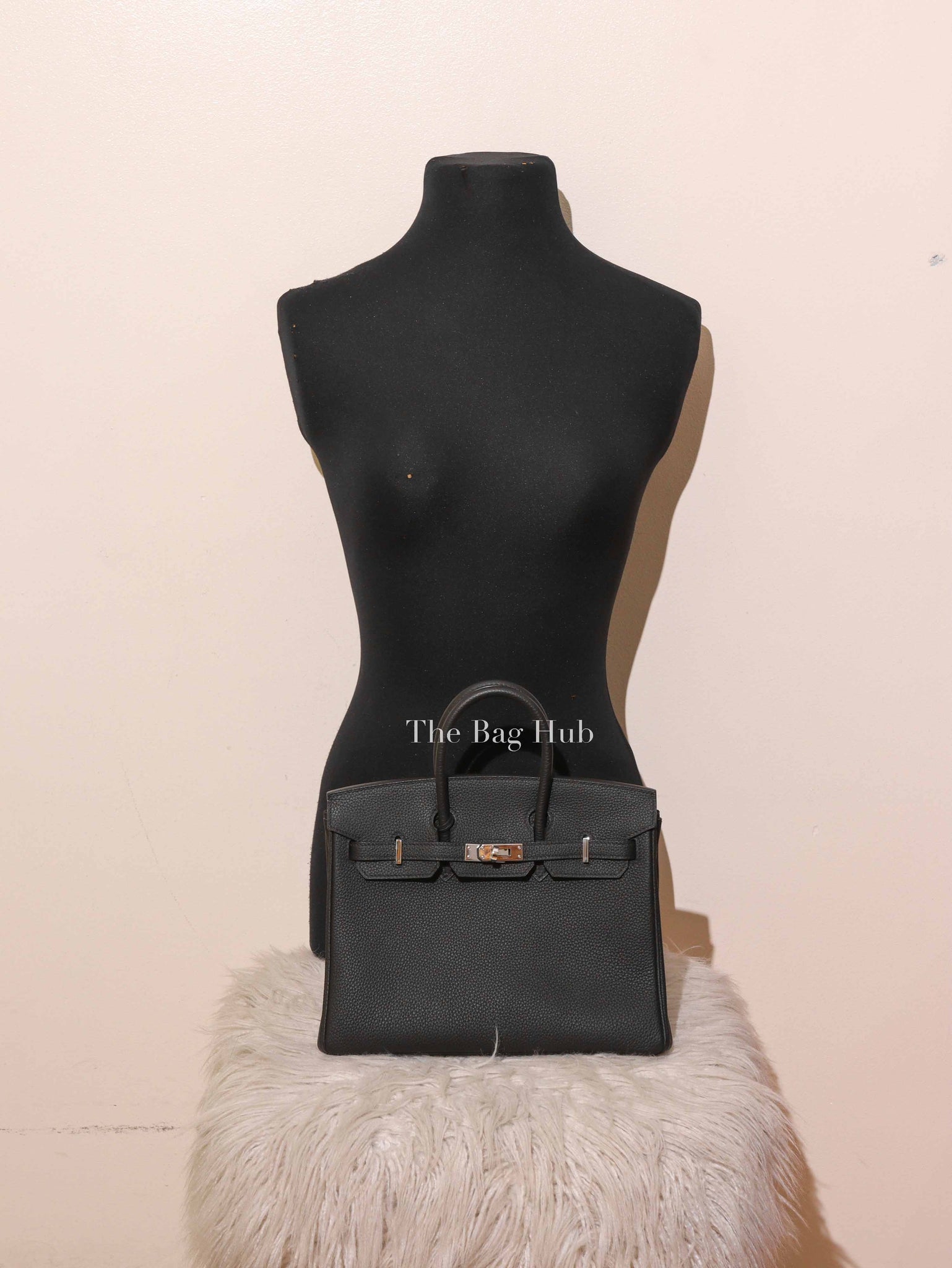 Hermes Noir Togo Birkin 25 Bag PHW