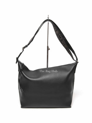 Loewe Black Supple Smooth Calfskin and Jacquard Medium Cubi Crossbody Bag