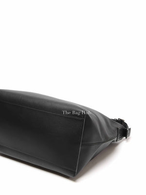 Loewe Black Supple Smooth Calfskin and Jacquard Medium Cubi Crossbody Bag
