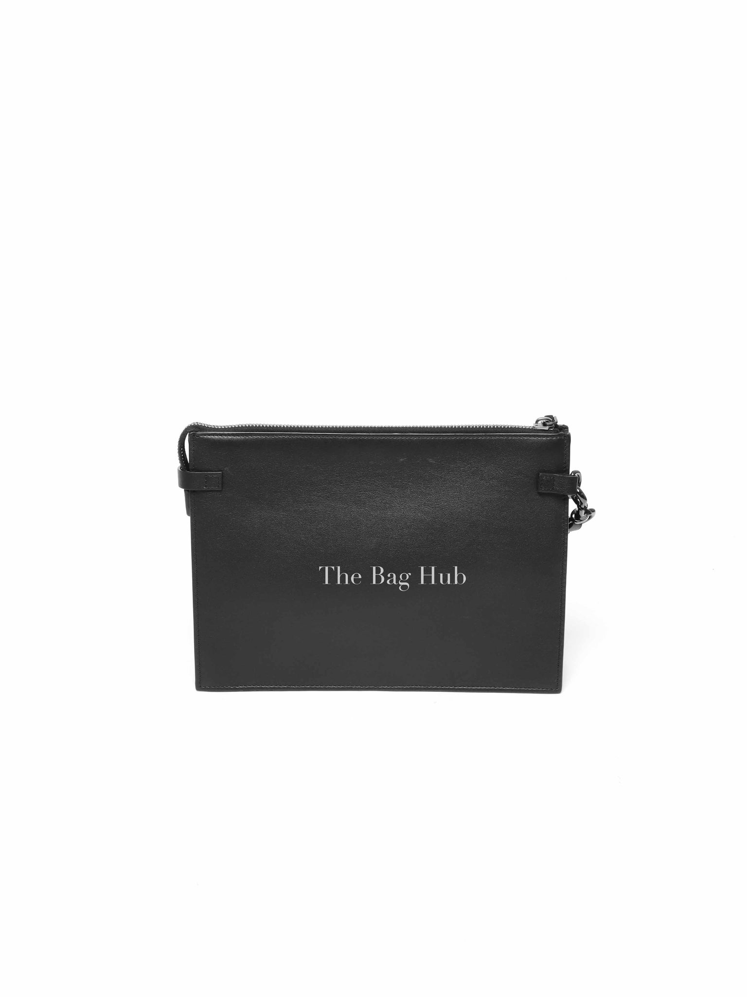 Valentino Black Leather Vlogo Signature Calfskin Pouch Bag