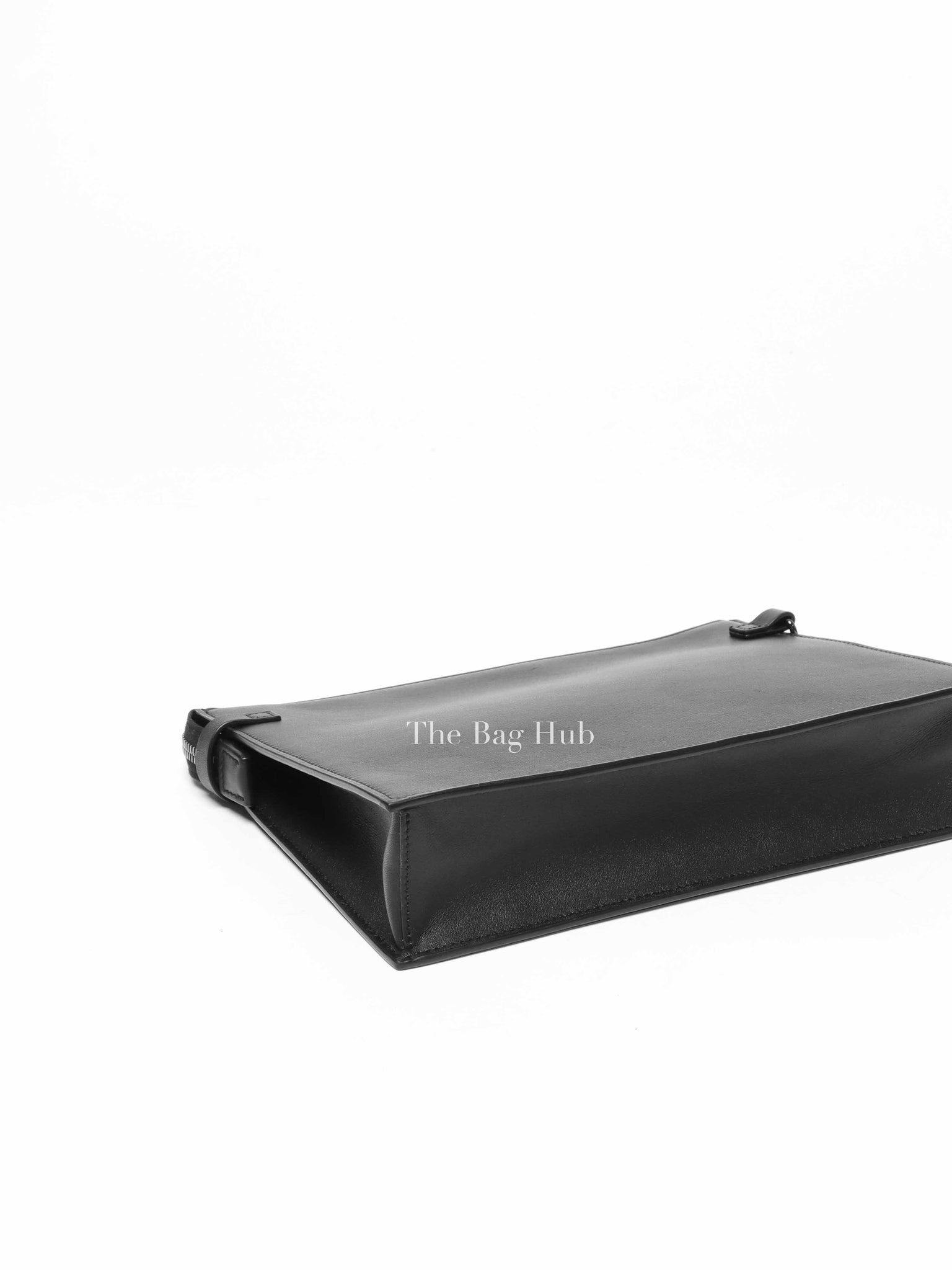 Valentino Black Leather Vlogo Signature Calfskin Pouch Bag