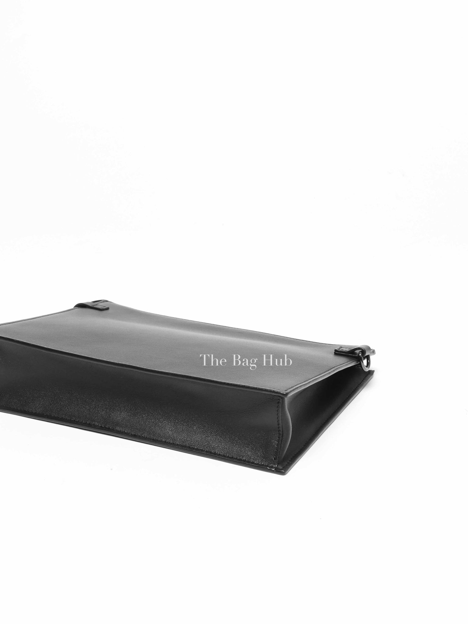 Valentino Black Leather Vlogo Signature Calfskin Pouch Bag