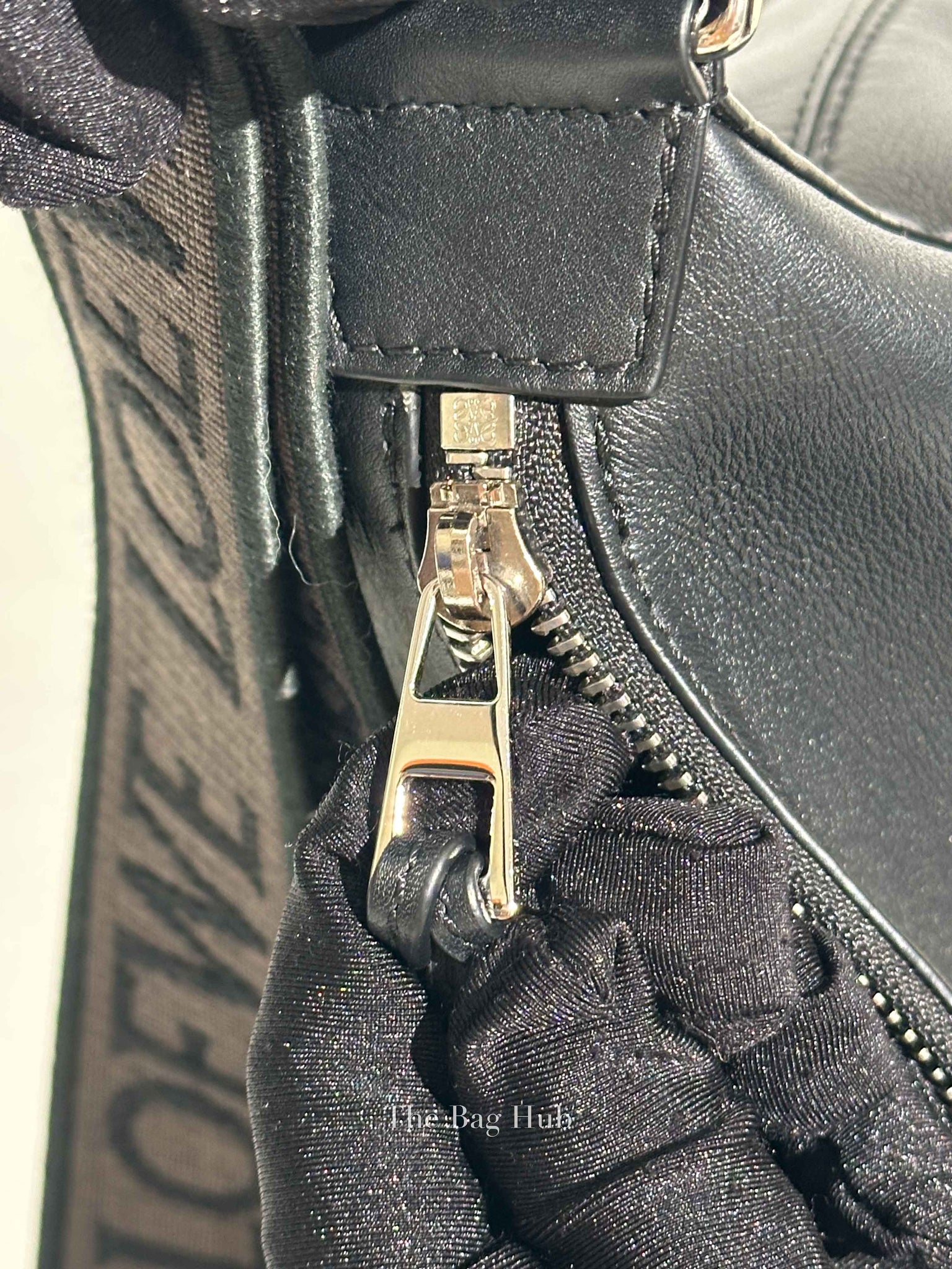 Loewe Black Supple Smooth Calfskin and Jacquard Medium Cubi Crossbody Bag