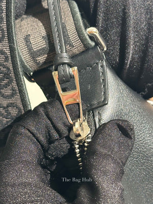 Loewe Black Supple Smooth Calfskin and Jacquard Medium Cubi Crossbody Bag