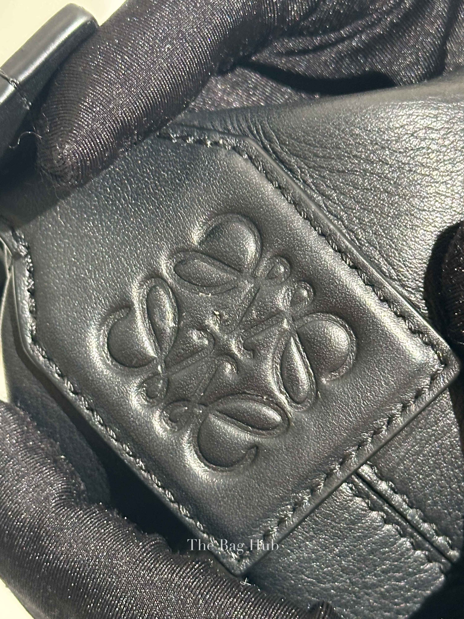 Loewe Black Supple Smooth Calfskin and Jacquard Medium Cubi Crossbody Bag