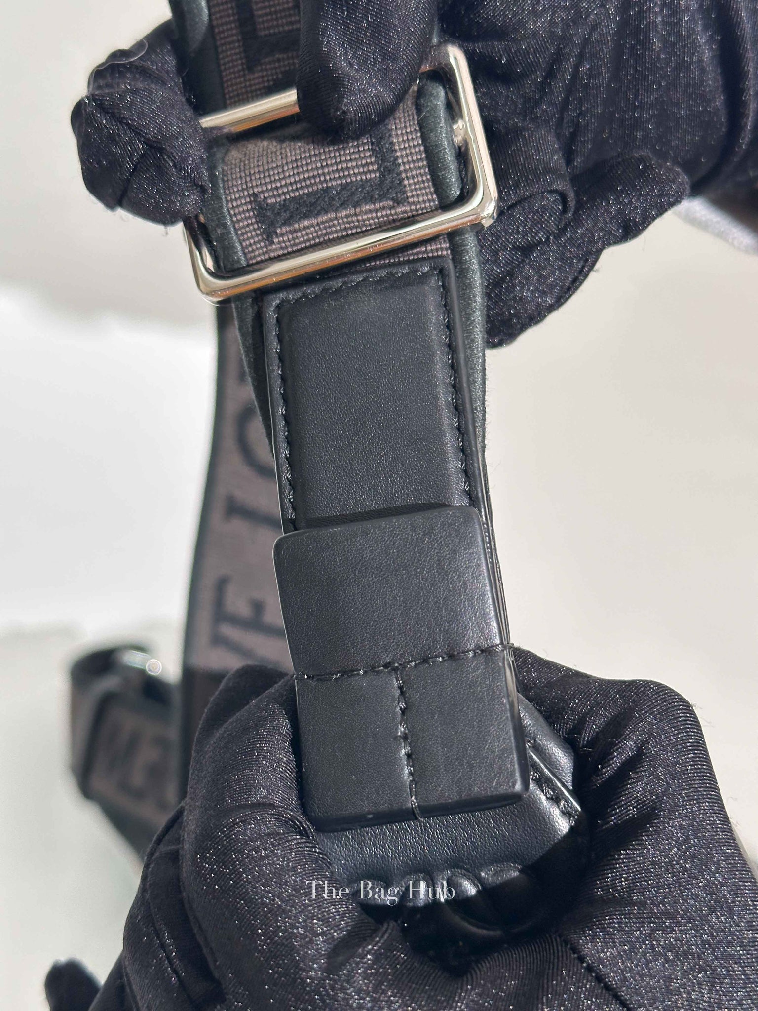Loewe Black Supple Smooth Calfskin and Jacquard Medium Cubi Crossbody Bag