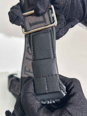 Loewe Black Supple Smooth Calfskin and Jacquard Medium Cubi Crossbody Bag