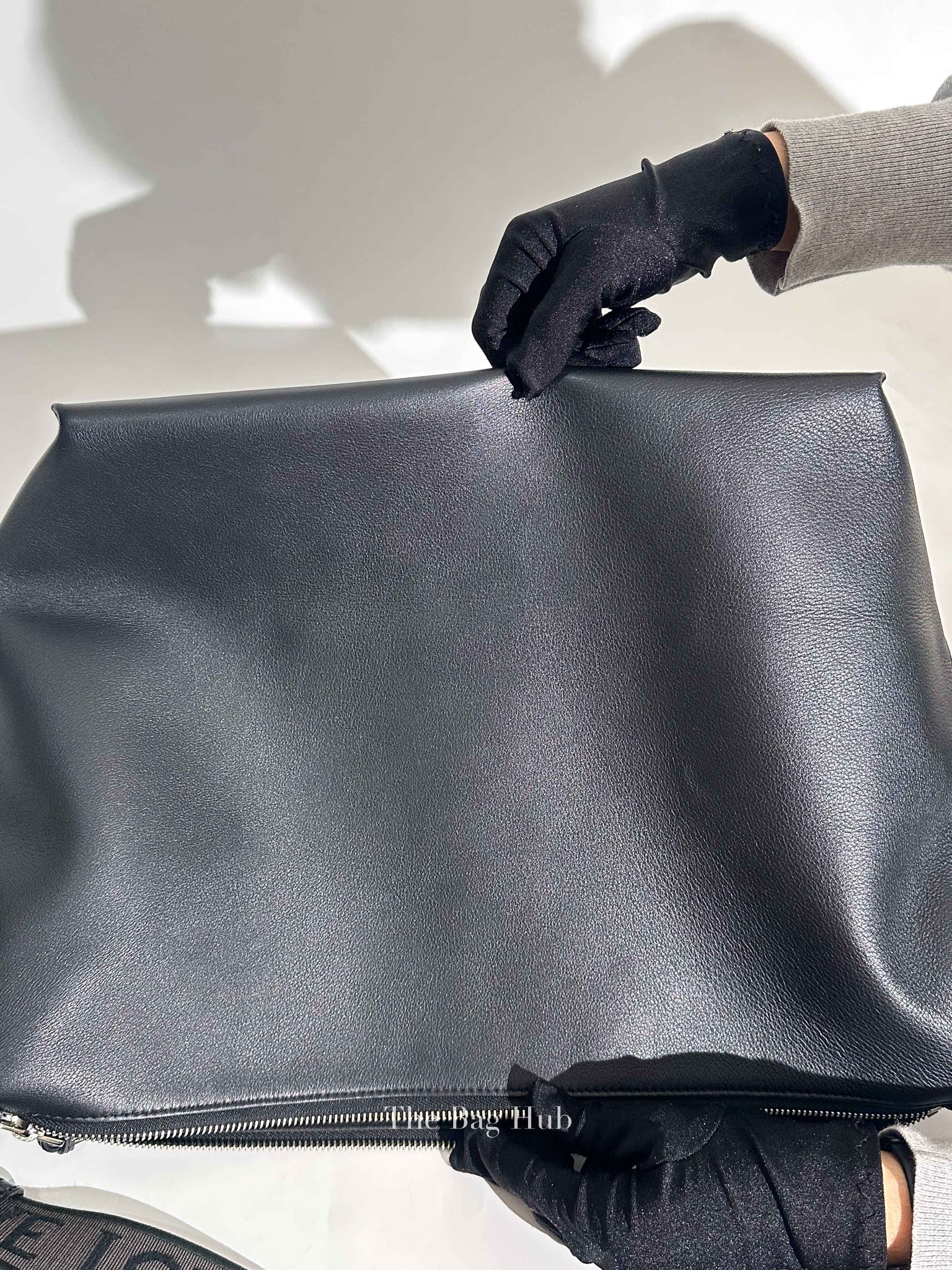Loewe Black Supple Smooth Calfskin and Jacquard Medium Cubi Crossbody Bag
