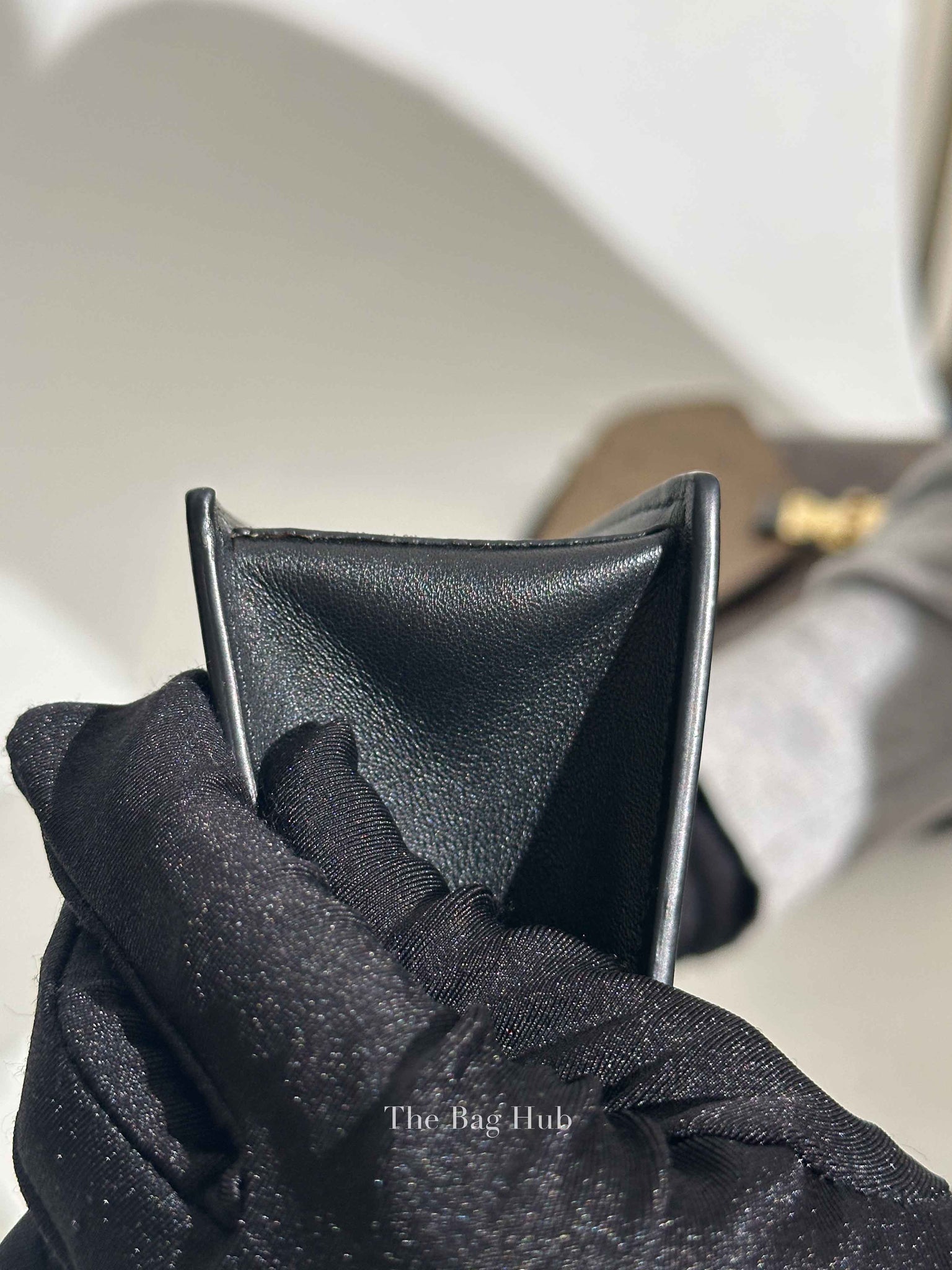 Valentino Black Leather Vlogo Signature Calfskin Pouch Bag