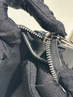 Valentino Black Leather Vlogo Signature Calfskin Pouch Bag