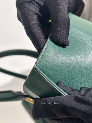 Valentino Green Leather VLogo Plaque Top Handle Bag