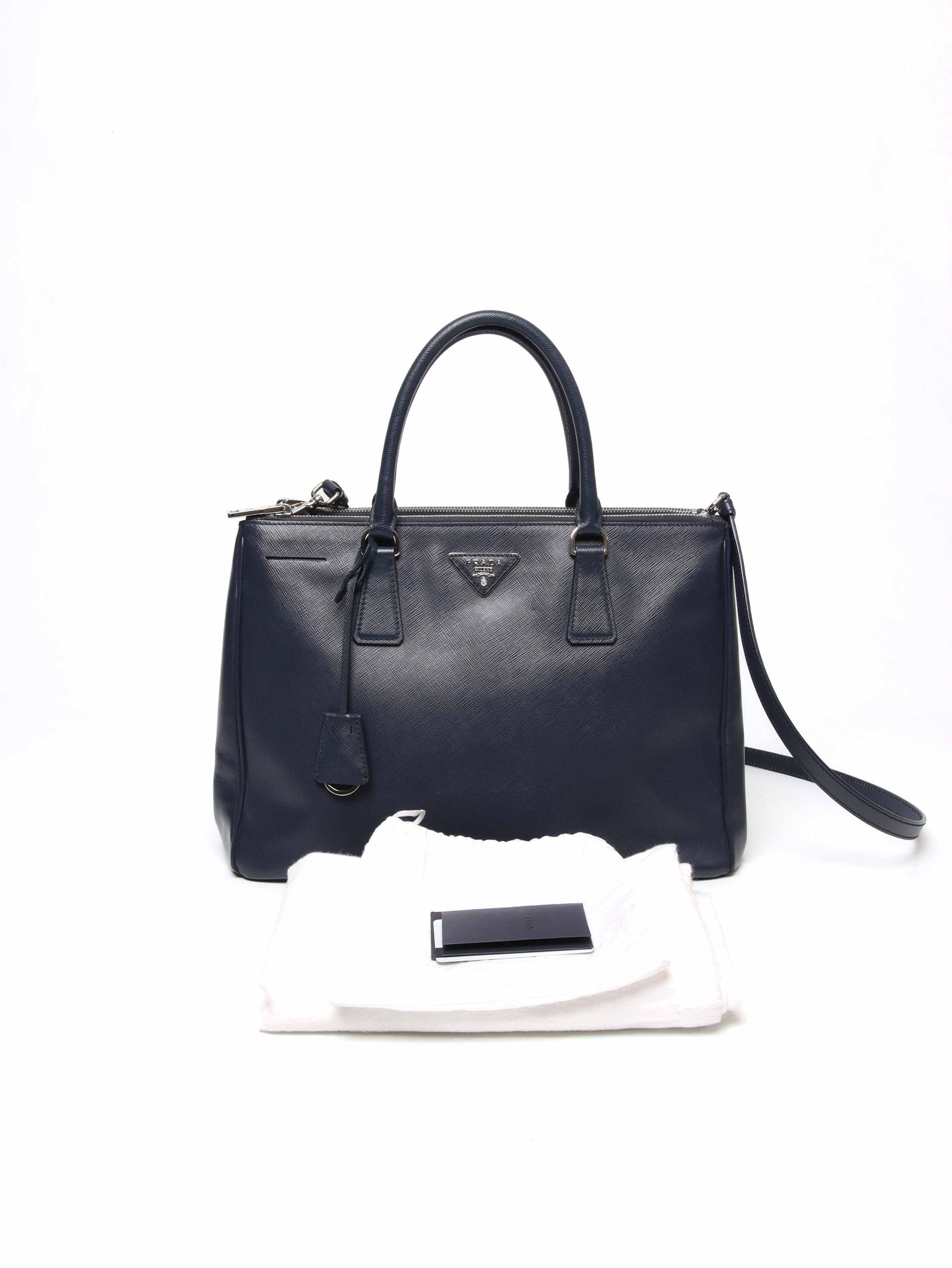 Prada Baltico Saffiano Lux Large Double Zip Tote Bag