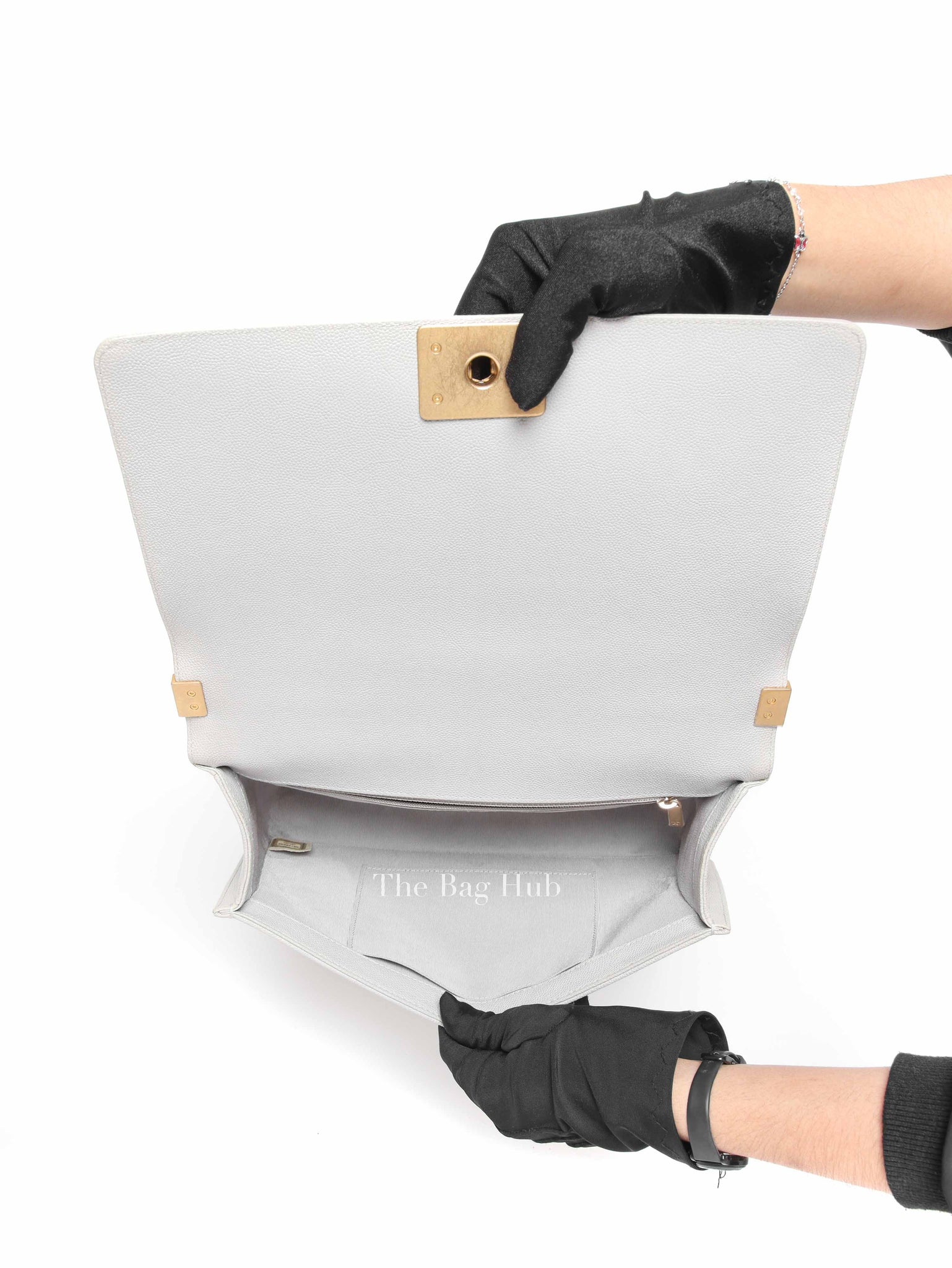 Chanel Grey Caviar New Medium Le Boy Bag GHW