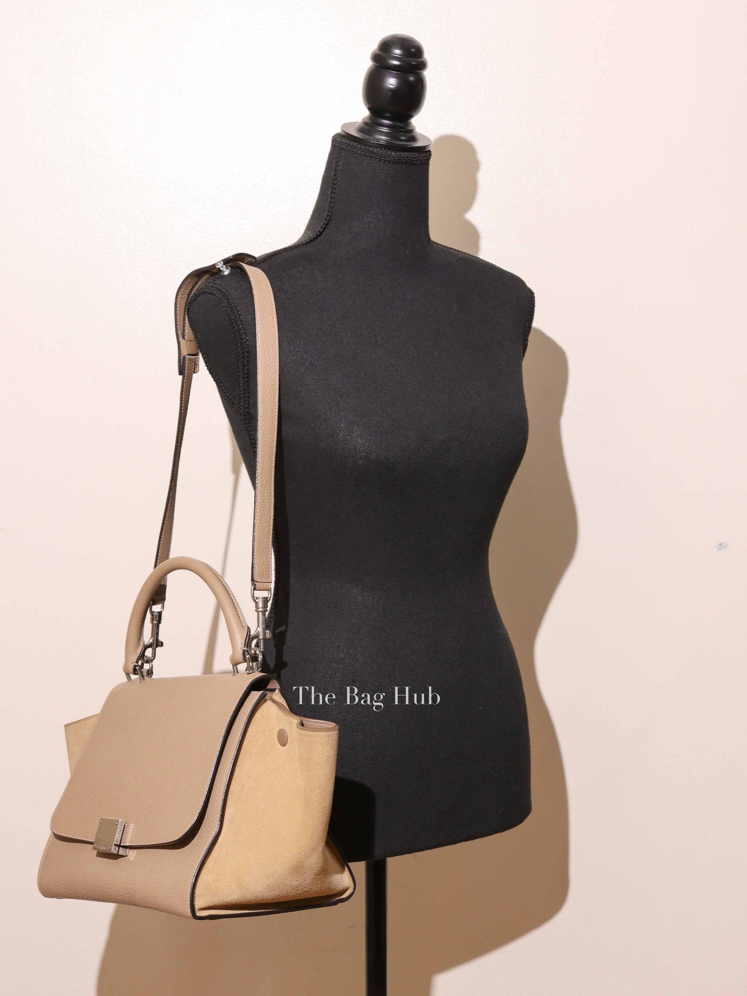 Celine Dune Suede/Leather Trapeze Small Bag