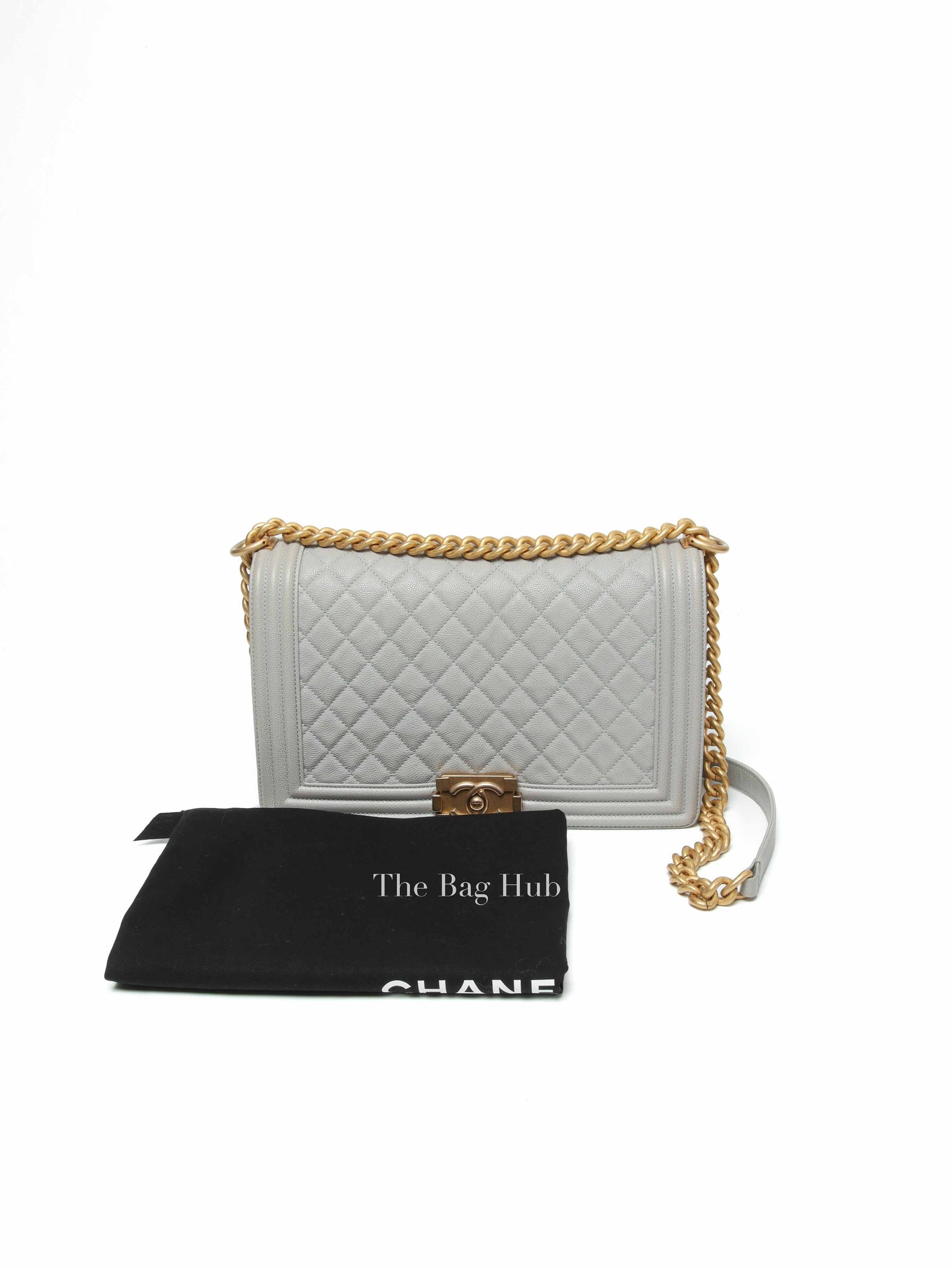 Chanel Grey Caviar New Medium Le Boy Bag GHW