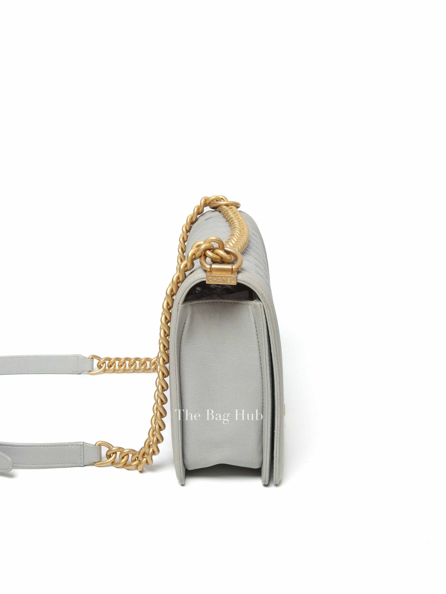 Chanel Grey Caviar New Medium Le Boy Bag GHW