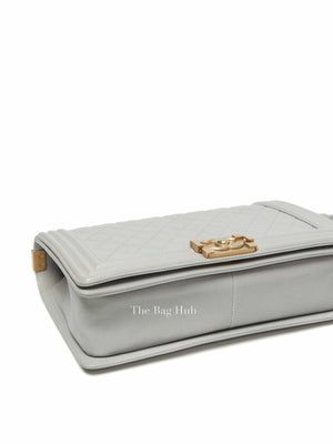 Chanel Grey Caviar New Medium Le Boy Bag GHW