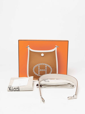 Hermes Dune/Etoupe/Gris Pale Canvas Neo Evelyne TPM Bag