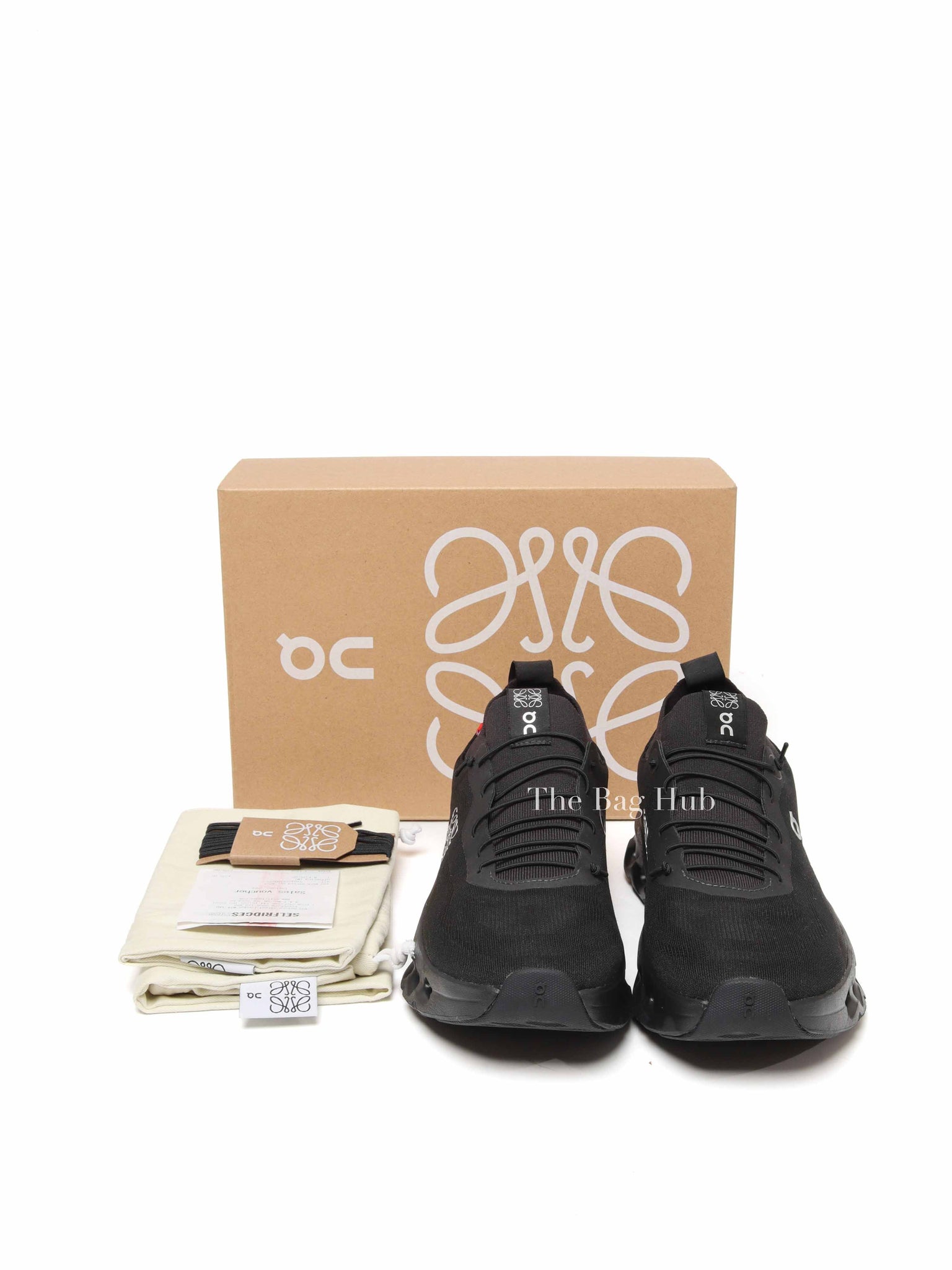 Loewe Black On Cloudtilt Stretch Recycled-Knit Sneakers Size 41