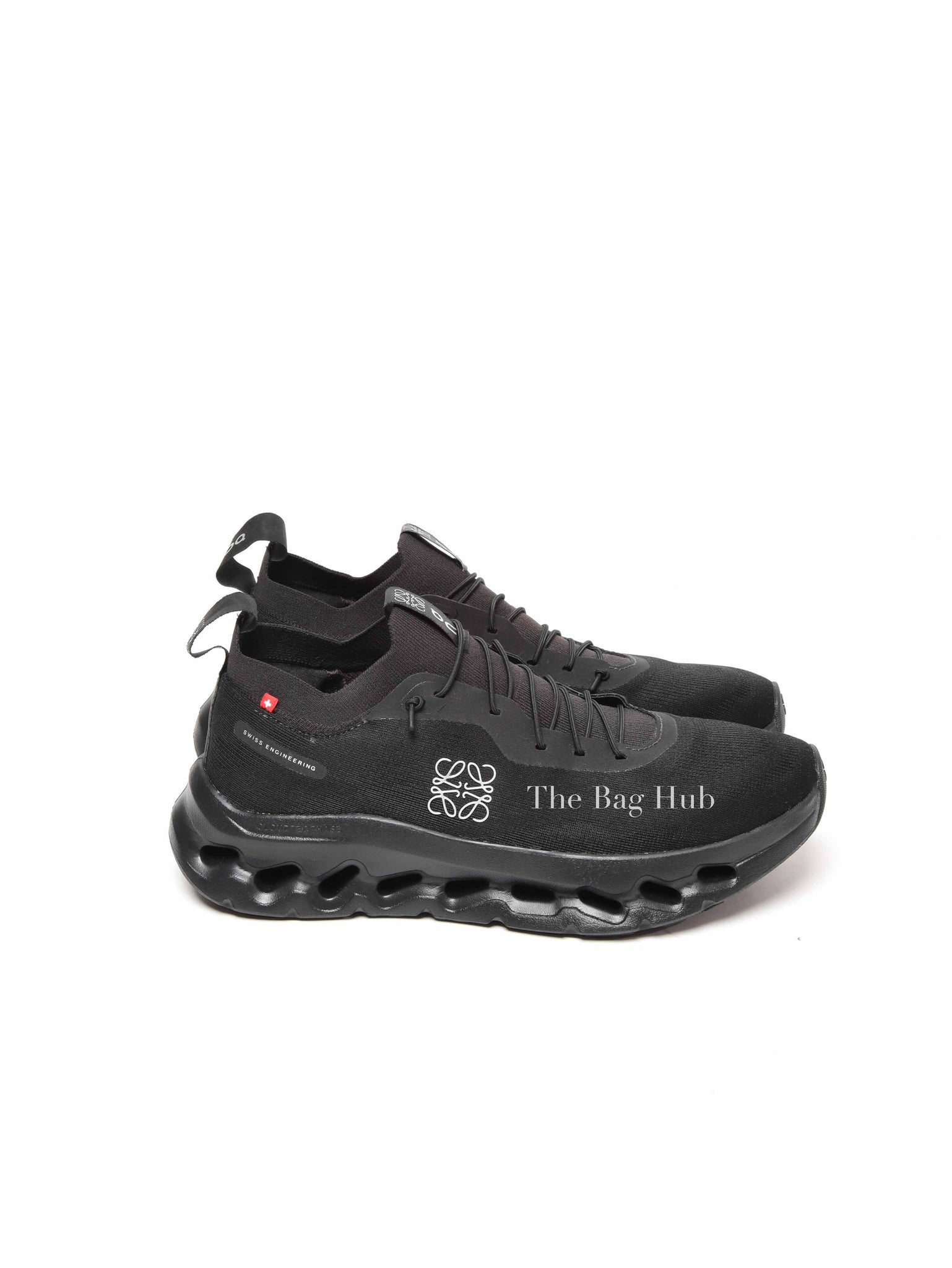 Loewe Black On Cloudtilt Stretch Recycled-Knit Sneakers Size 41
