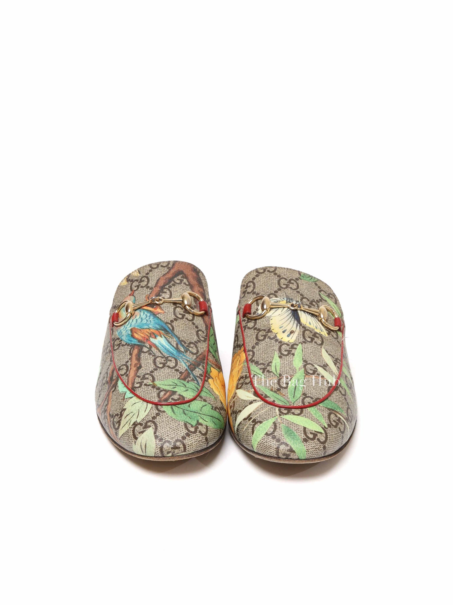 Gucci Grey GG Coated Canvas Tian Princetown Flat Sandals Size 36.5