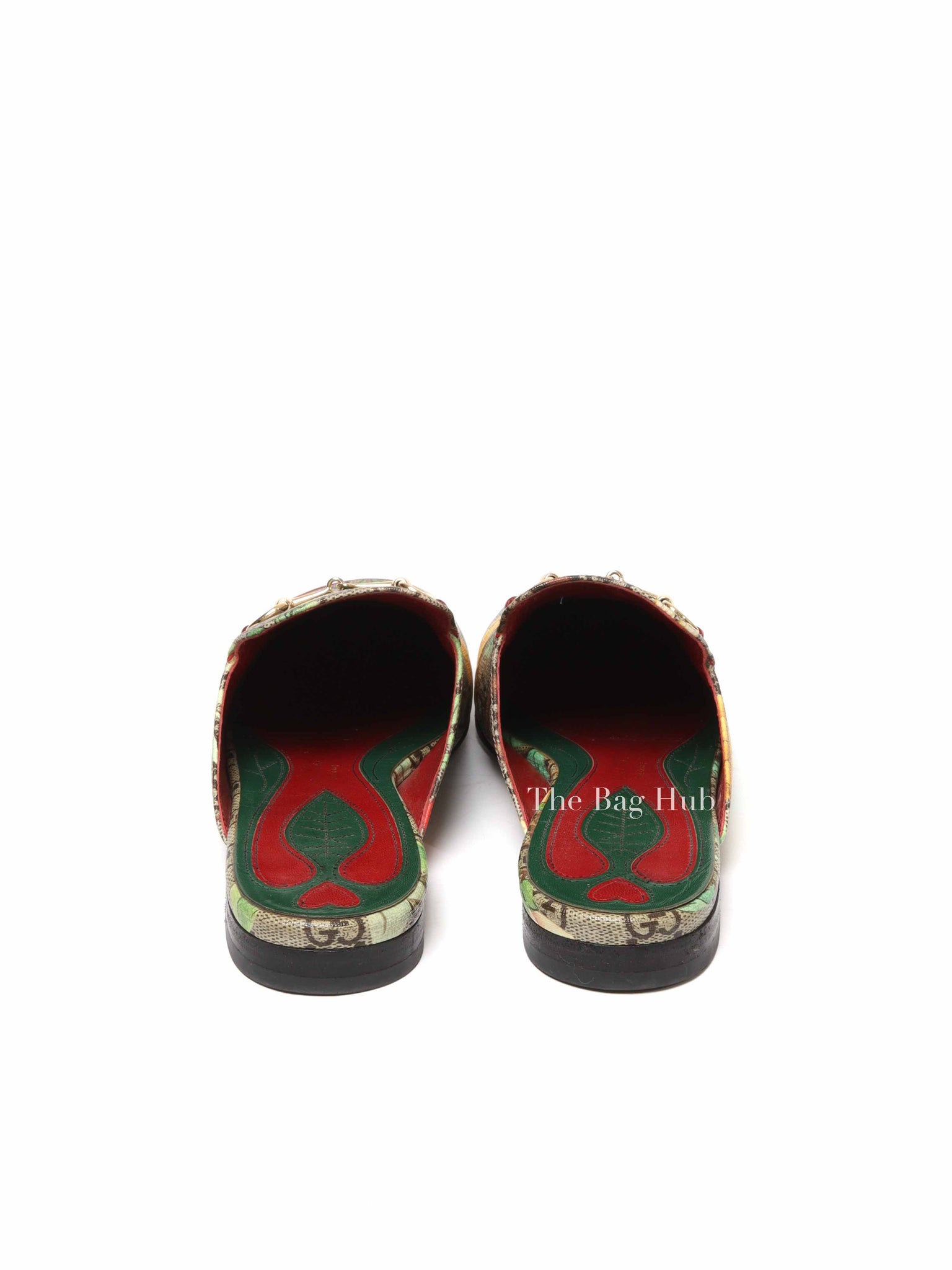 Gucci Grey GG Coated Canvas Tian Princetown Flat Sandals Size 36.5