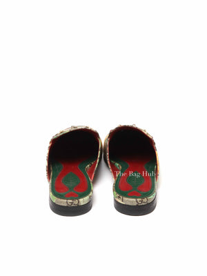 Gucci Grey GG Coated Canvas Tian Princetown Flat Sandals Size 36.5