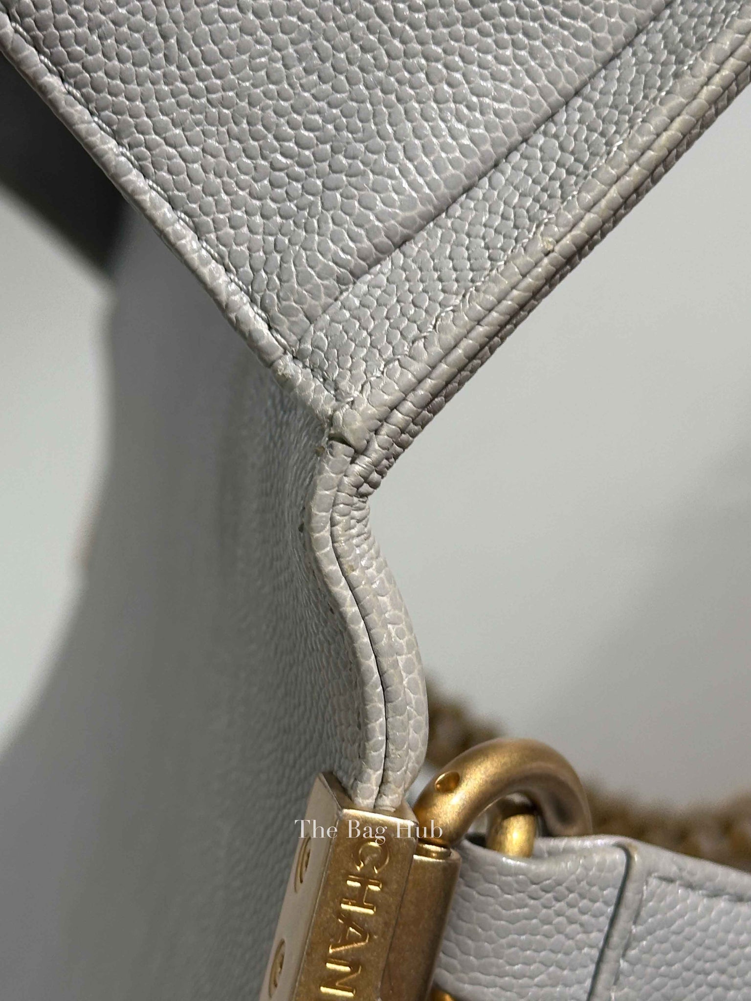 Chanel Grey Caviar New Medium Le Boy Bag GHW
