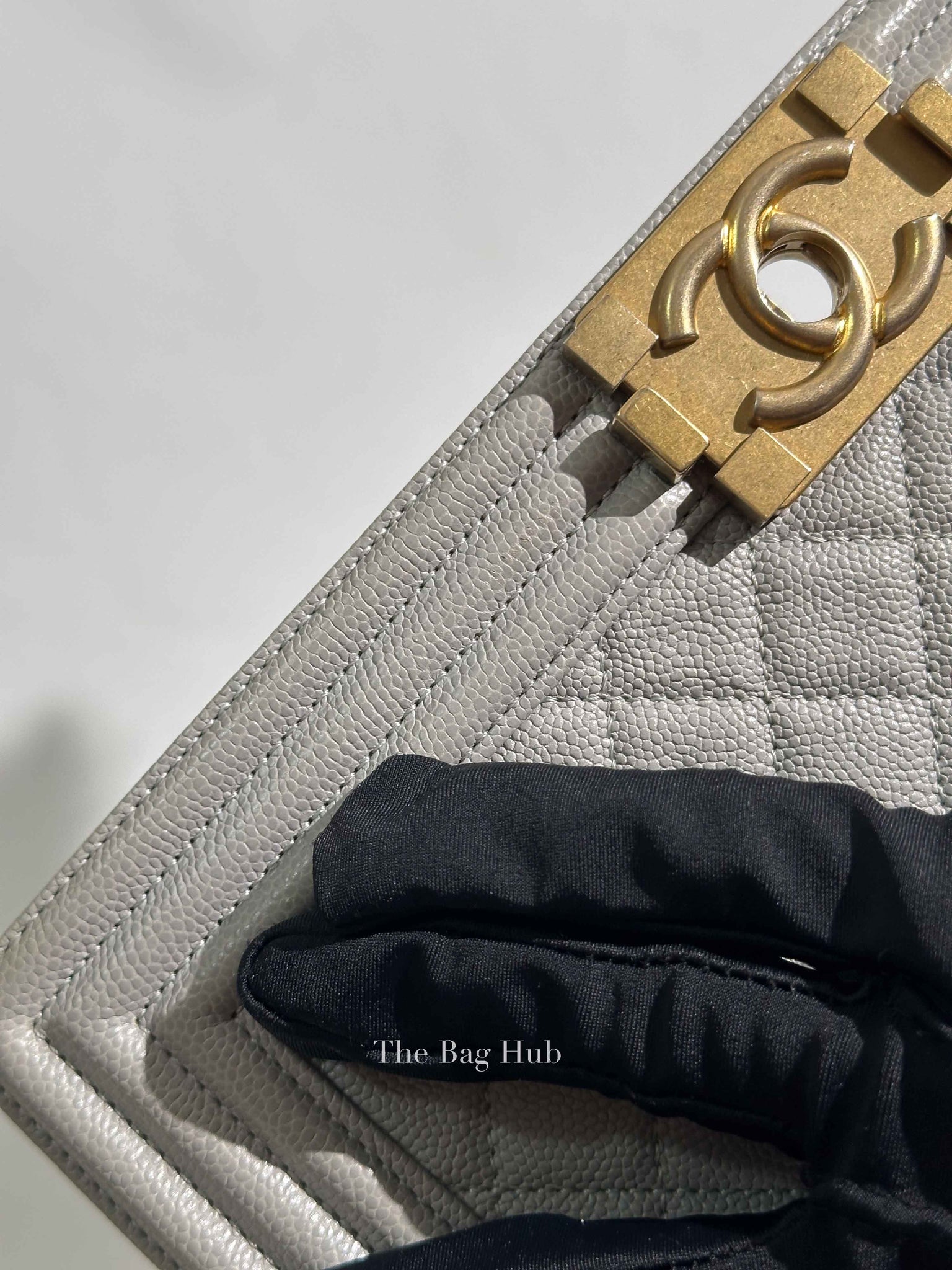 Chanel Grey Caviar New Medium Le Boy Bag GHW
