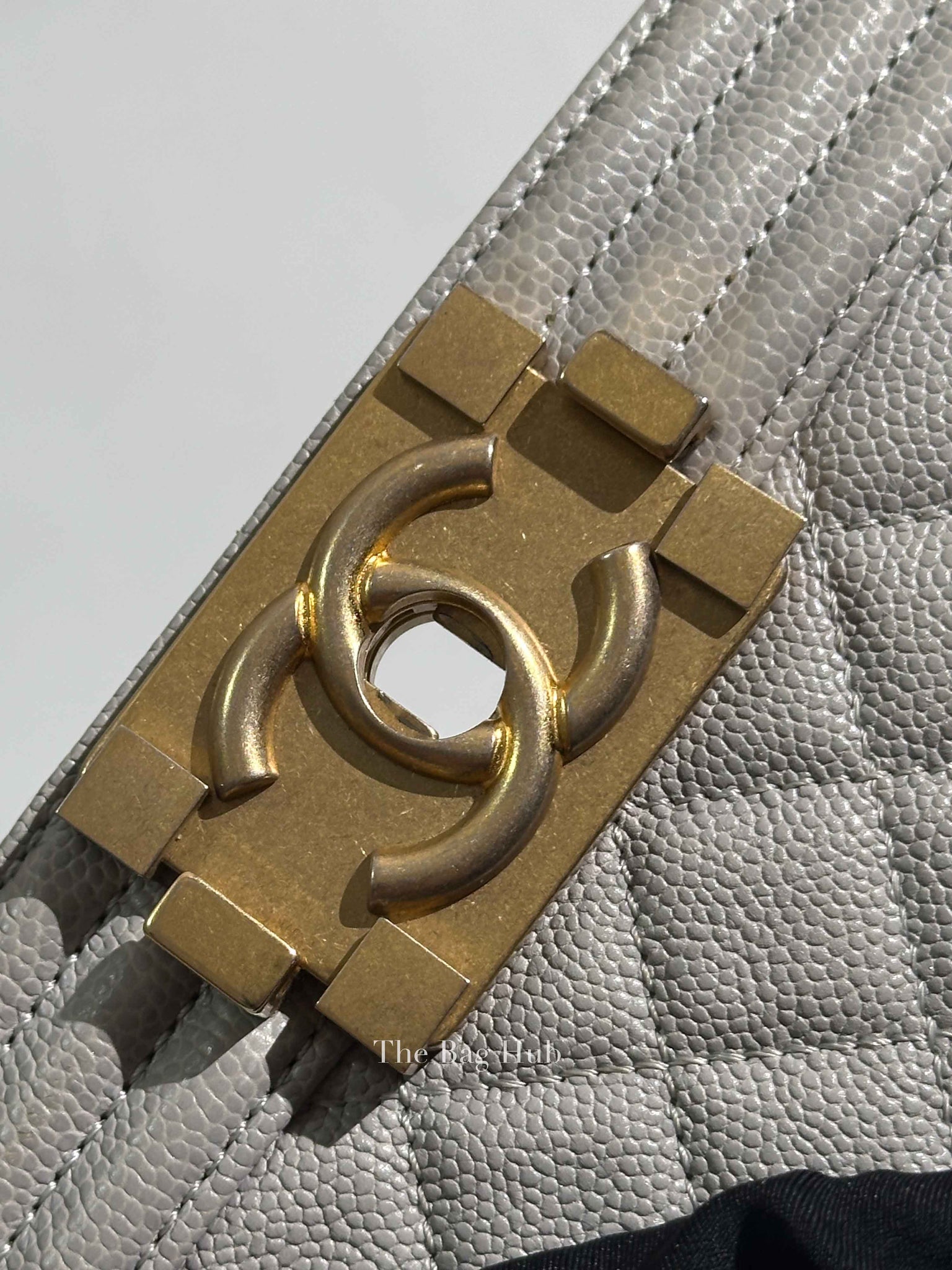 Chanel Grey Caviar New Medium Le Boy Bag GHW