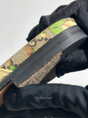 Gucci Grey GG Coated Canvas Tian Princetown Flat Sandals Size 36.5