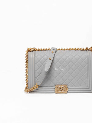 Chanel Grey Caviar New Medium Le Boy Bag GHW