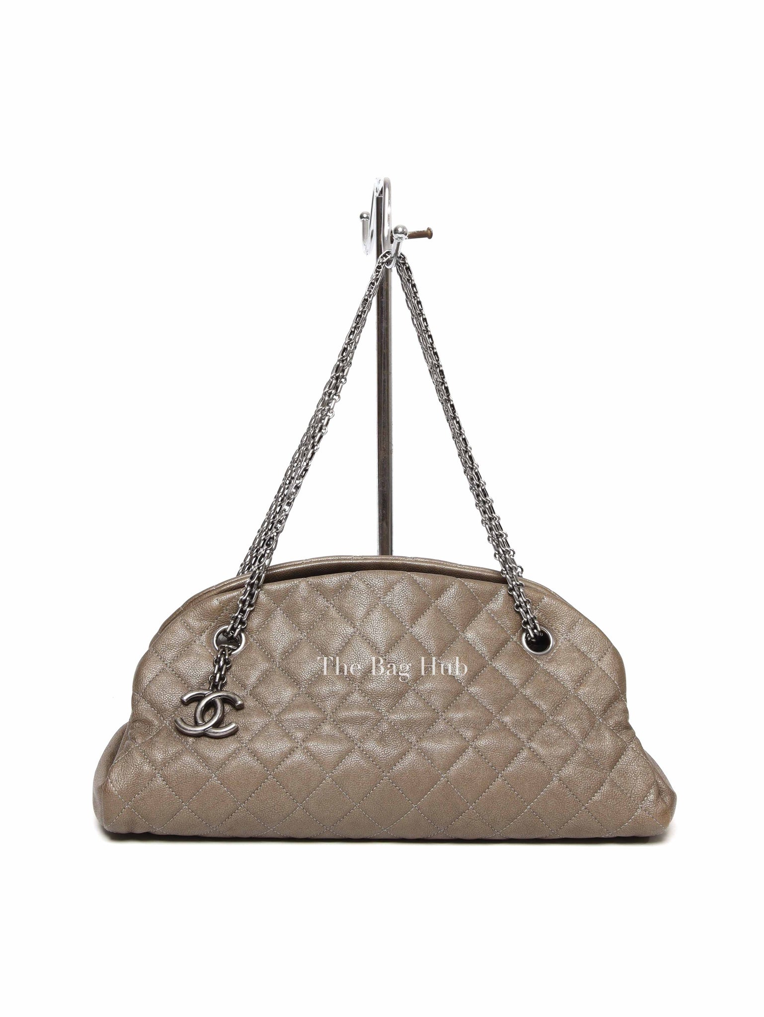 Chanel Olive Green Quilted Caviar Mademoiselle Bowler Bag