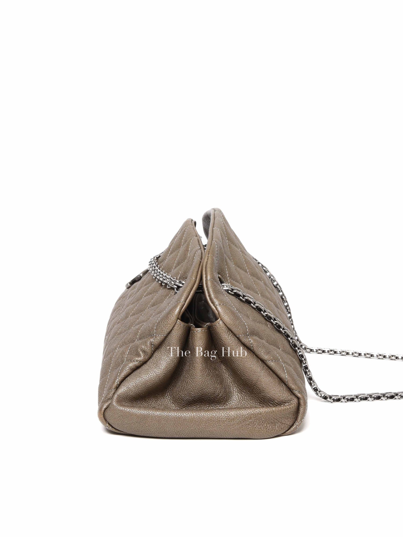 Chanel Olive Green Quilted Caviar Mademoiselle Bowler Bag