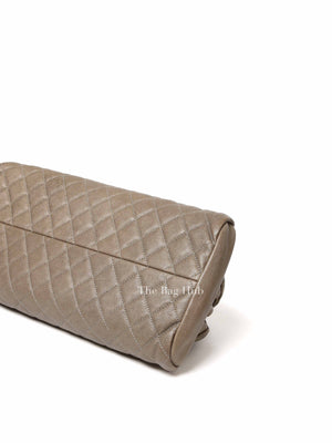 Chanel Olive Green Quilted Caviar Mademoiselle Bowler Bag