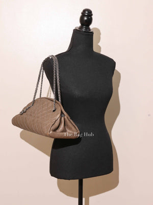 Chanel Olive Green Quilted Caviar Mademoiselle Bowler Bag