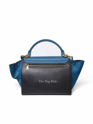 Celine Black Blue Leather Trapeze Medium Bag