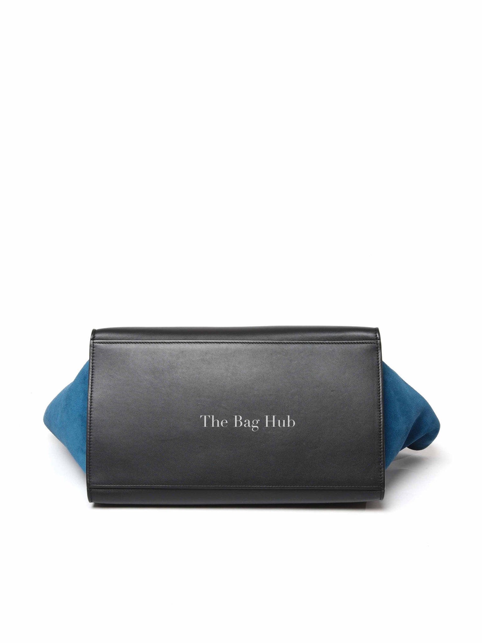Celine Black Blue Leather Trapeze Medium Bag